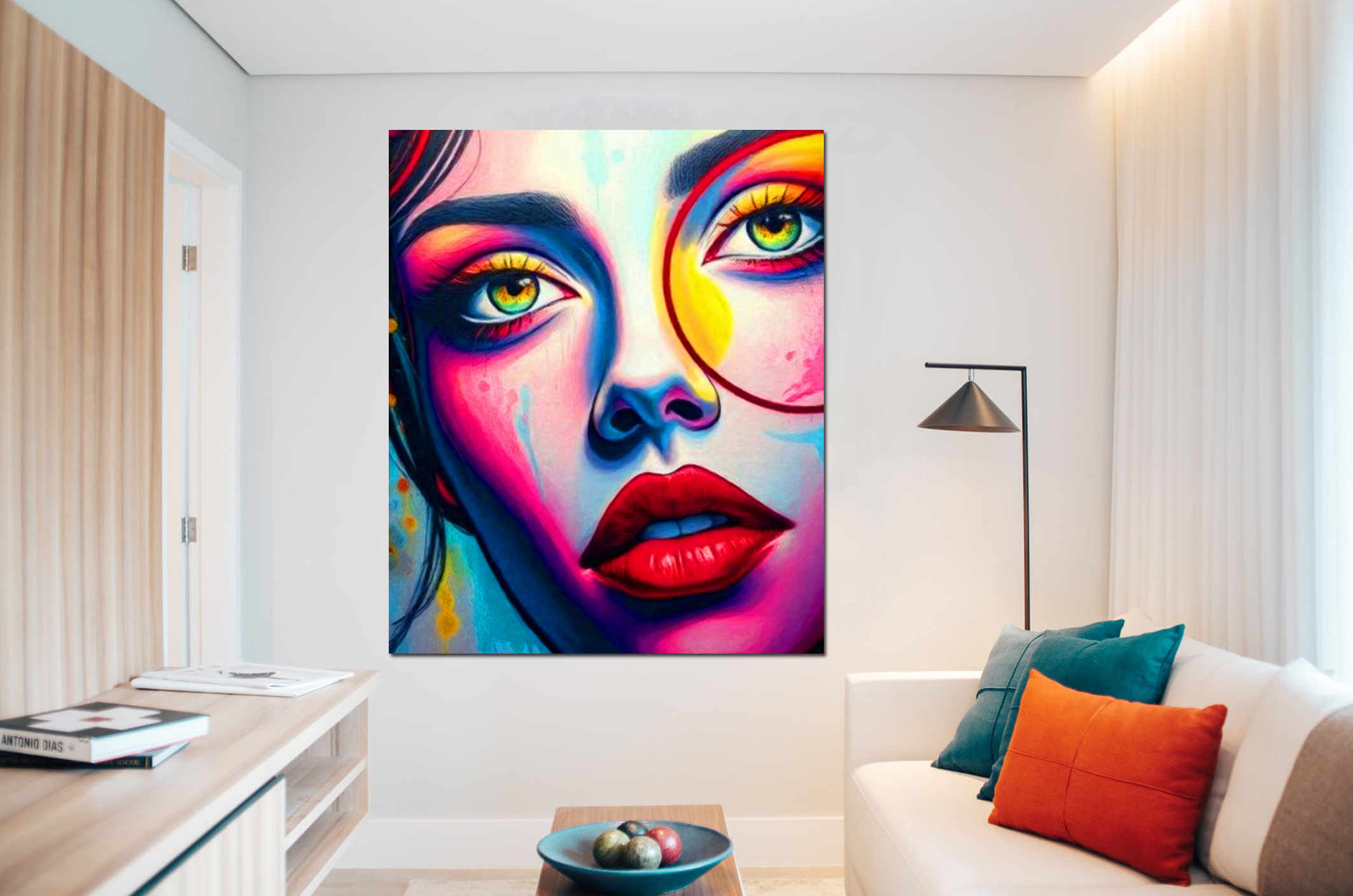Buntes abstraktes pop art gesicht kaufen original